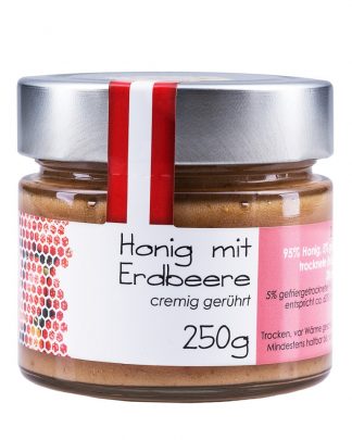 Honig mit Erdbeere - cremig gerührt